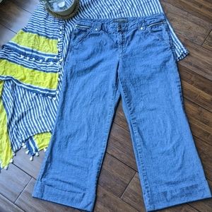 ❤️ 2 for $15 ❤️ Banana Republic Chambray Cuffed Capri - 6